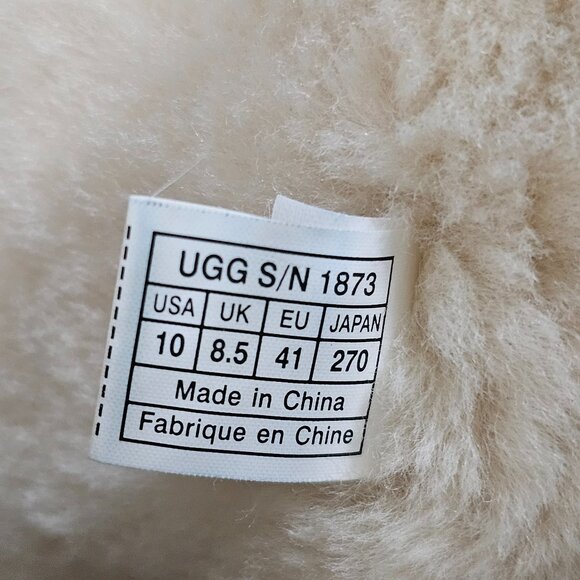 UGG Bailey Button Triplet II Tall Sheepskin Shearling Suede Wool Sand Boots - Picture 11 of 16